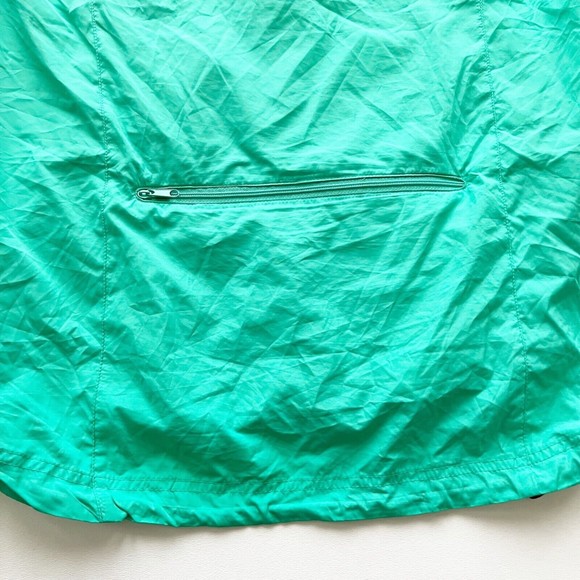 Asics Womens Full Zip Hooded Running Rain Jacket Windbreaker Teal Mint Green, Sm - Picture 10 of 13